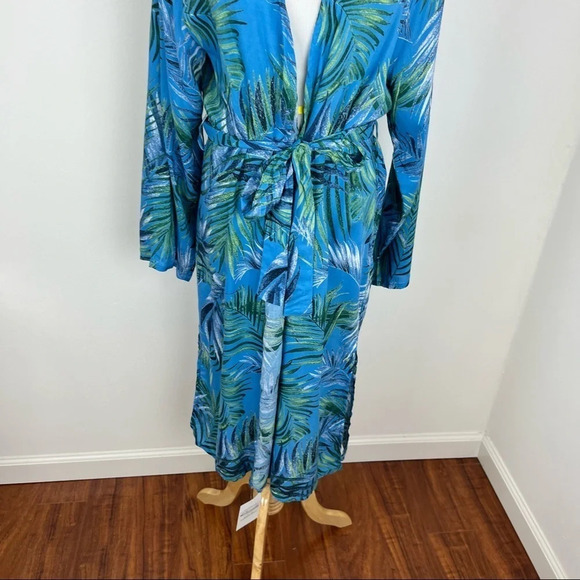 NWT Storets Hailey Palm Beach Robe Printed Kimono Swim Coverup Size S/M Blue - Picture 13 of 15